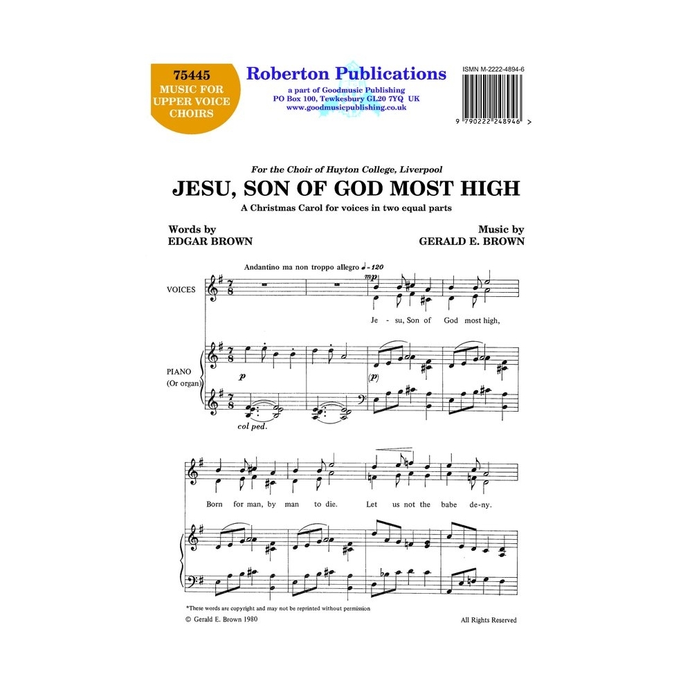Brown, G - Jesu Son of God Most High