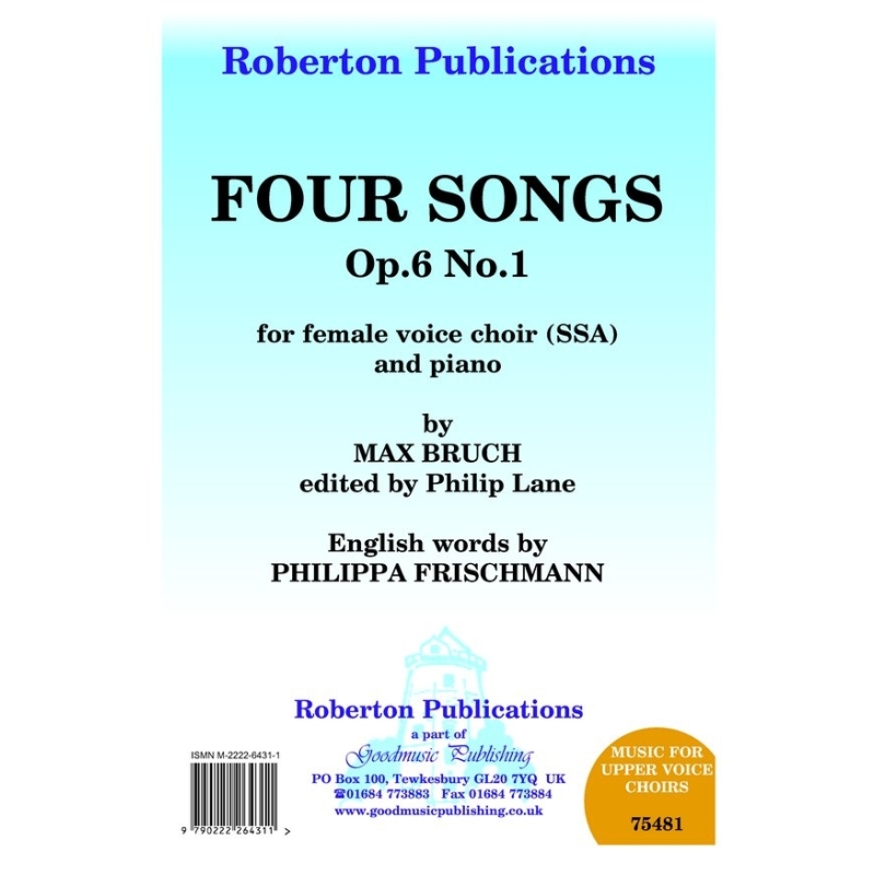 Bruch - Four Songs Op.6/1 Lane/Frischmann