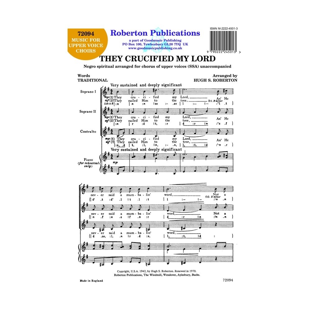 Roberton - They Crucified My Lord