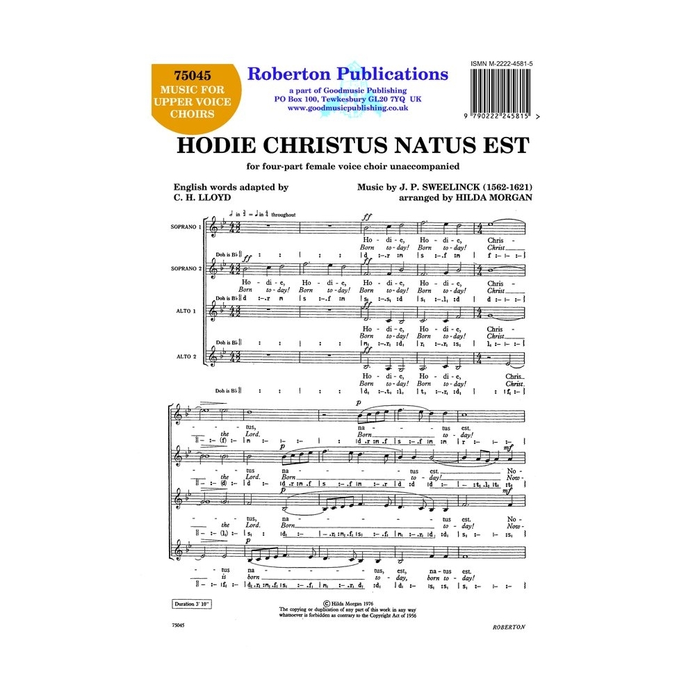 Sweelinck - Hodie Christus Natus Est