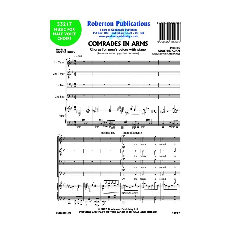 Adam, A - Comrades in Arms arr. Bryan Davies