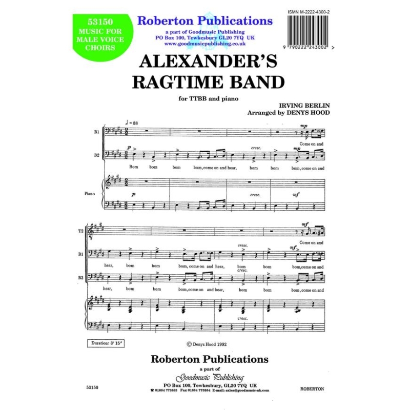 Berlin - Alexander's Ragtime Band (arr.Hood)