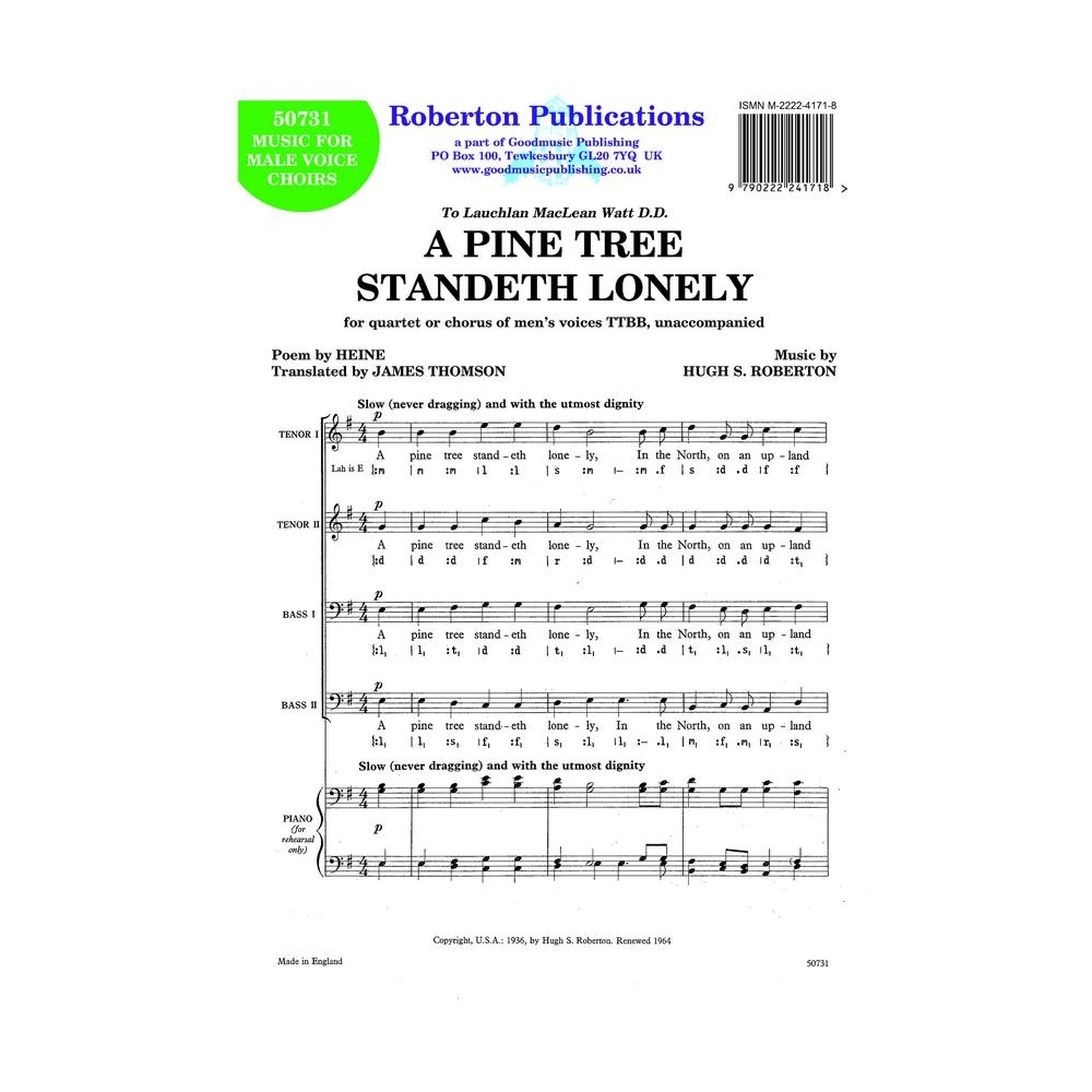 Roberton - Pine Tree Standeth Lonely