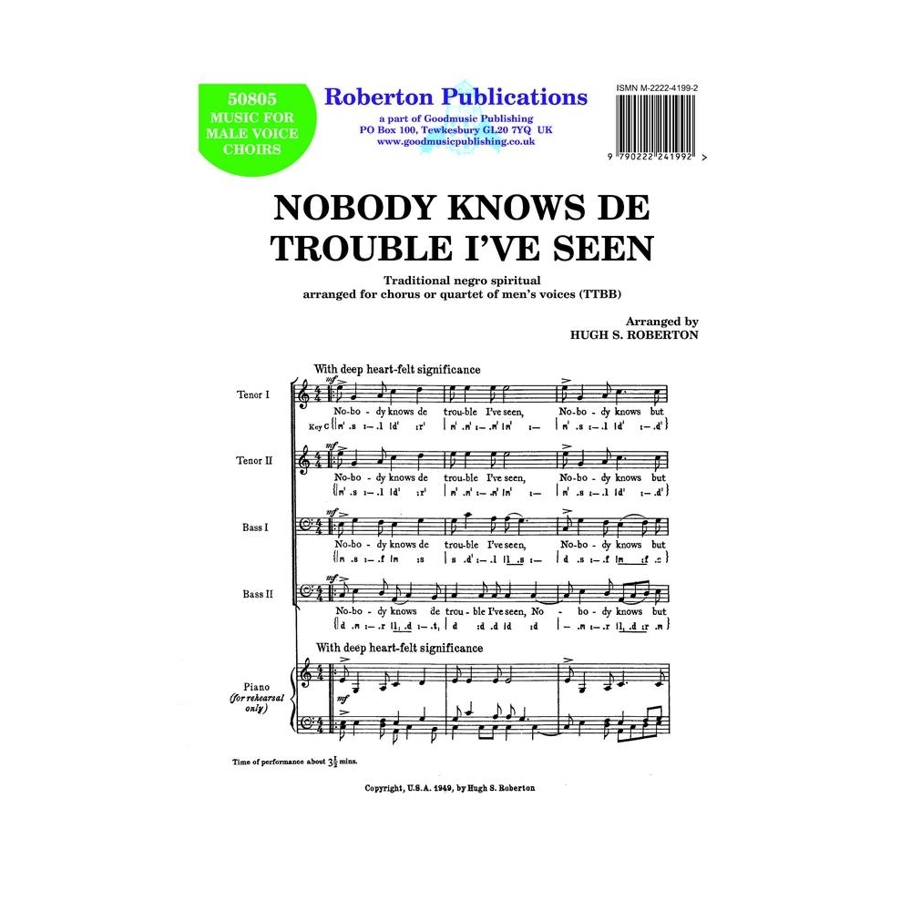 Roberton - Nobody Knows De Trouble I've Seen