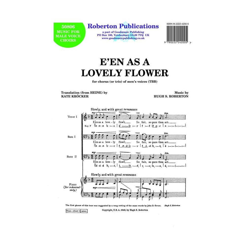 Roberton - E'en As a Lovely Flower