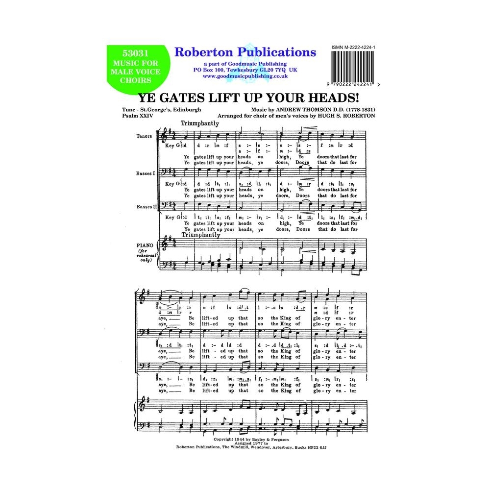 Roberton - Ye Gates Lift Up Your Heads