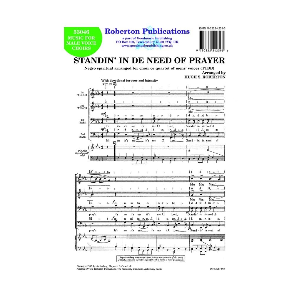 Roberton - Standin' in the Need of Prayer