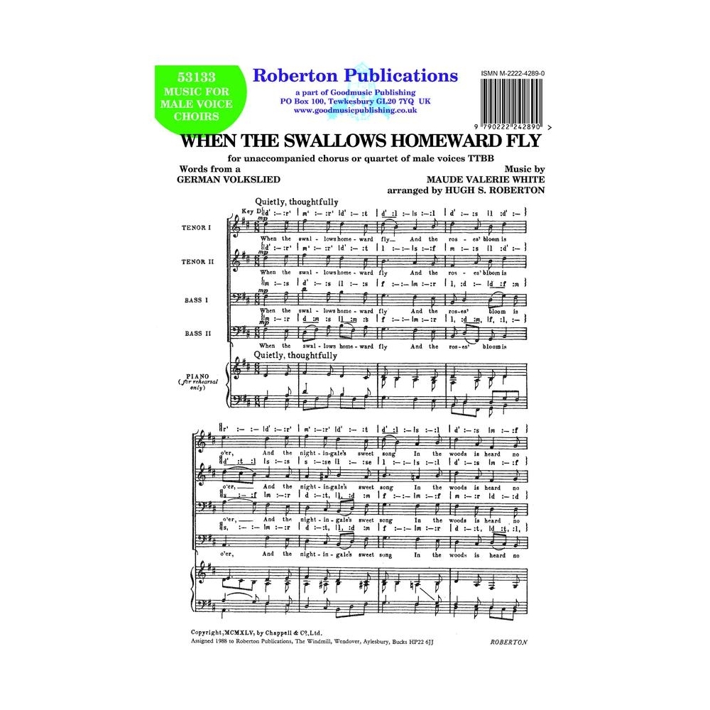 White, M.V - When the Swallows Fly Homeward