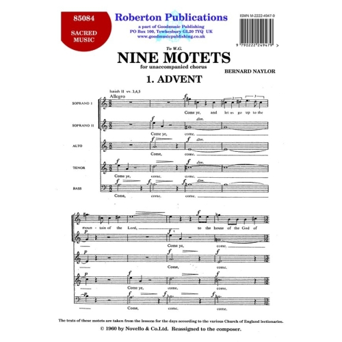 Naylor, B - 9 Motets - No.1...