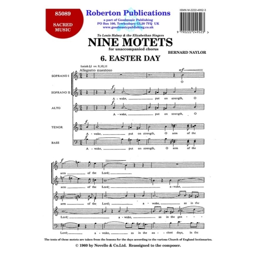 Naylor, B - 9 Motets - No.6...