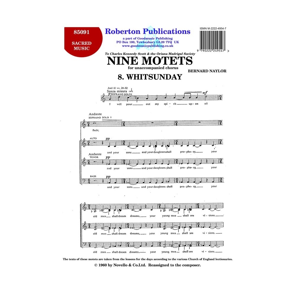 Naylor, B - 9 Motets - No.8 (Whitsunday)