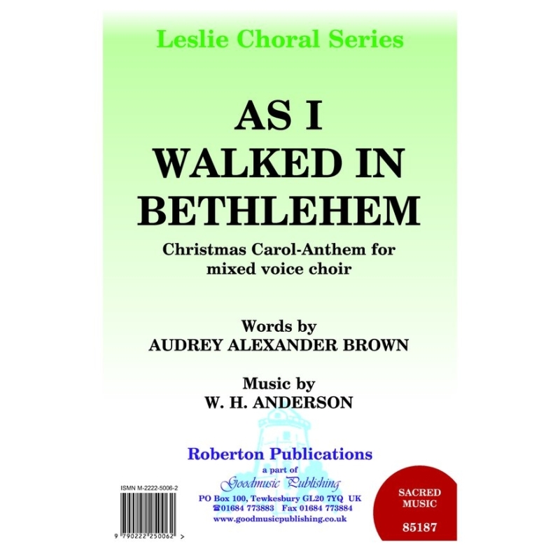 Anderson - As I Walked in Bethlehem