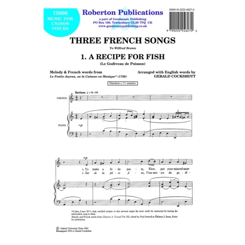 Cockshott - Three French Songs