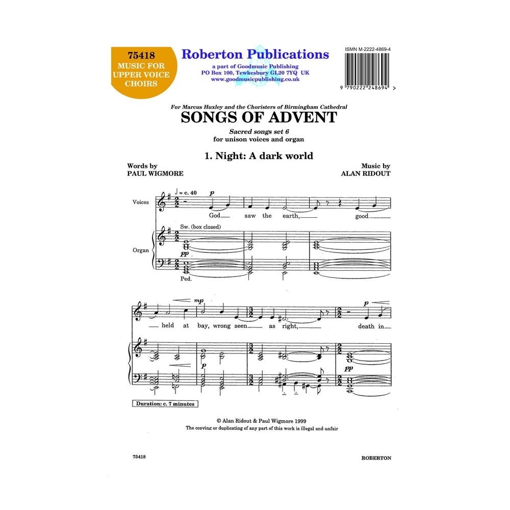 Ridout - Songs of Advent