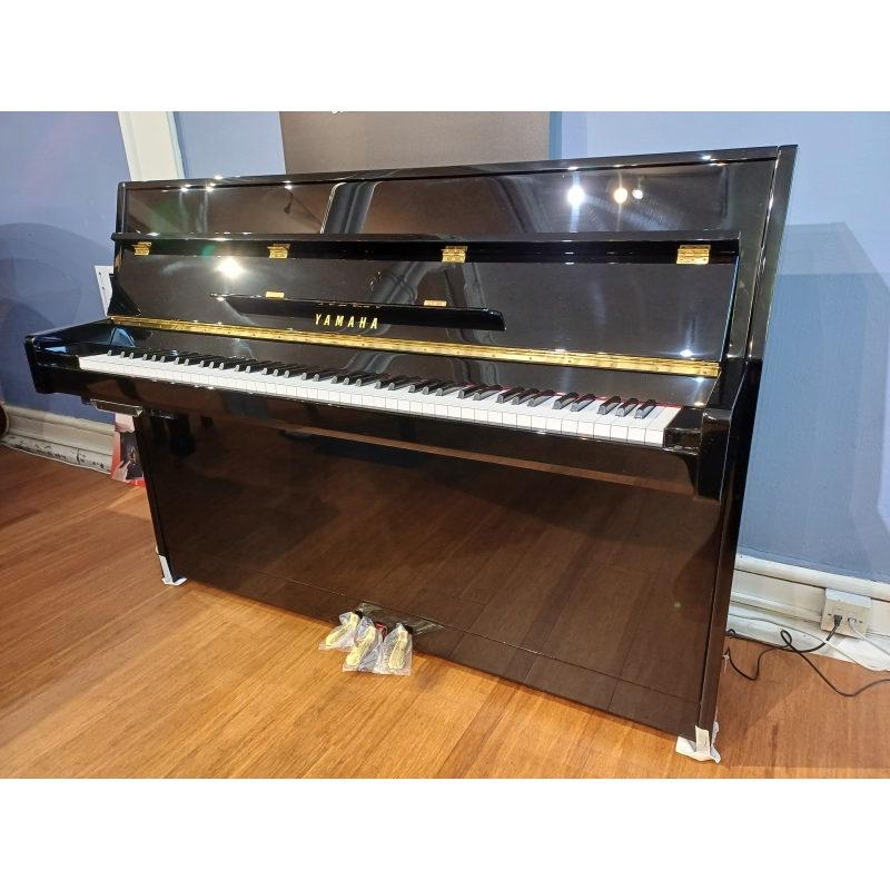 Yamaha B1 TC3 Transacoustic Upright Piano in Black Polyester and brass fittings