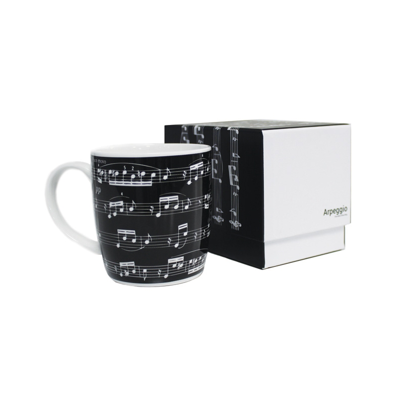 Bone China Boxed Mug Arpeggio Black