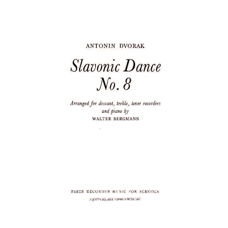 Dvorak, Antonin - Slavonic Dance No.8 (recorder ensemble)