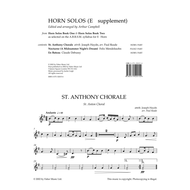 Horn Solos. Books 1 & 2 (Eb supplement)