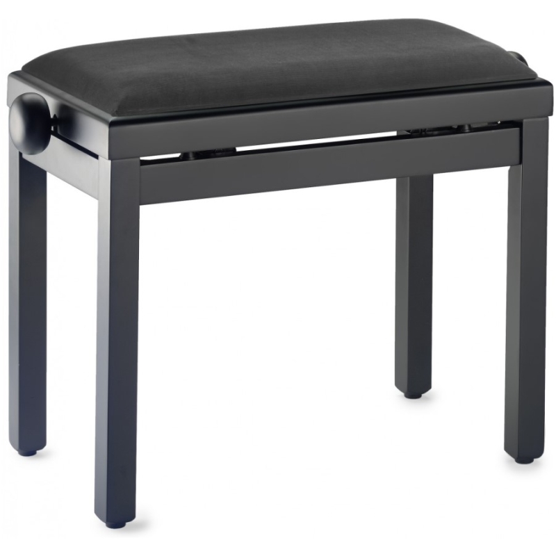 Stagg Piano Bench - Matte Black with Velvet Top