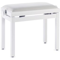 Stagg Piano Bench - Matte White Velvet Top