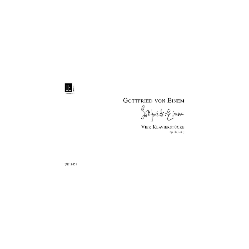 Einem, Gottfried von - 4 Piano Pieces op. 3 