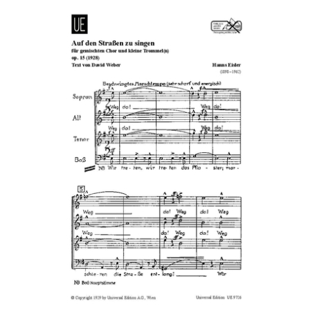Eisler, Hanns - Auf den Straßen zu singen op. 15