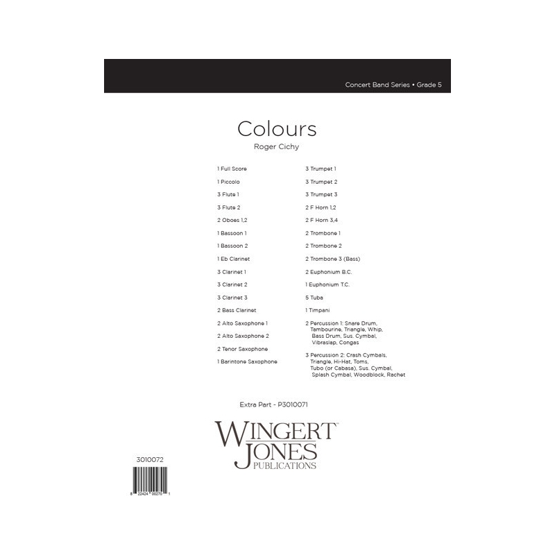 Cichy, Roger - Colours - Full Score 