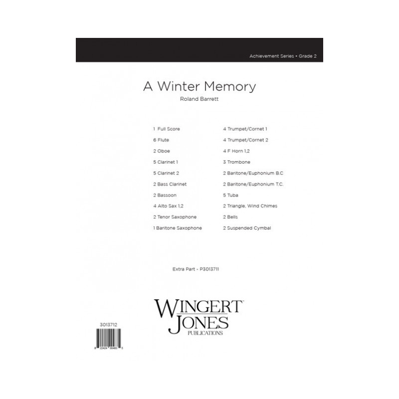 Barrett, Roland - A Winter Memory - Full Score 