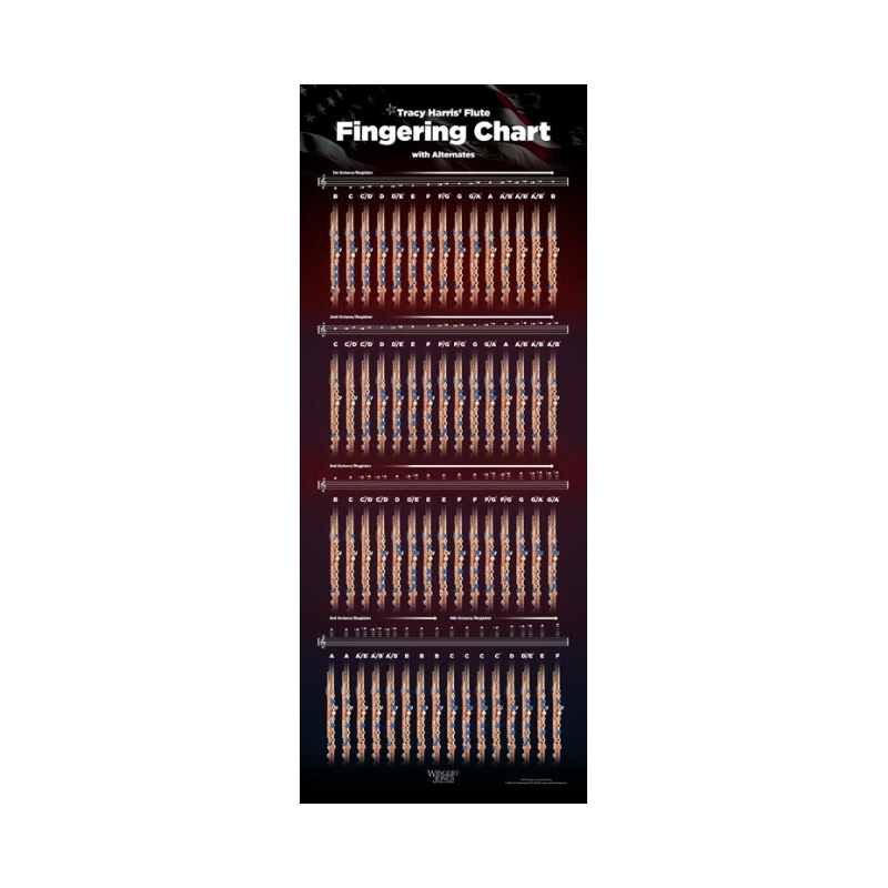 Harris, Tracy L. - Flute Fingering Chart - Large - 14 X 36 