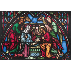 Church Window Nativity Christmas Cards