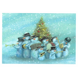 Snowman Band Christmas Cards