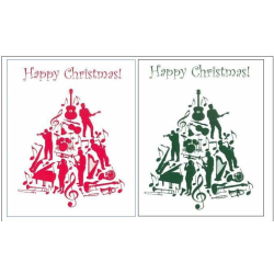 Christmas Tree Jazz - Red and Green Christmas Cards