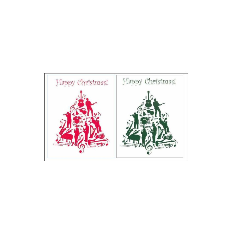 Christmas Tree Jazz - Red and Green Christmas Cards