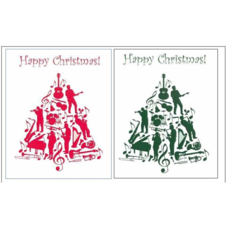 Christmas Tree Jazz - Red and Green Christmas Cards