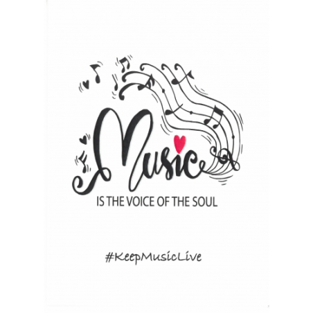Help Musicians Charity Card: Music is the voice of the soul - Keep Music Live (pack of 6 cards)