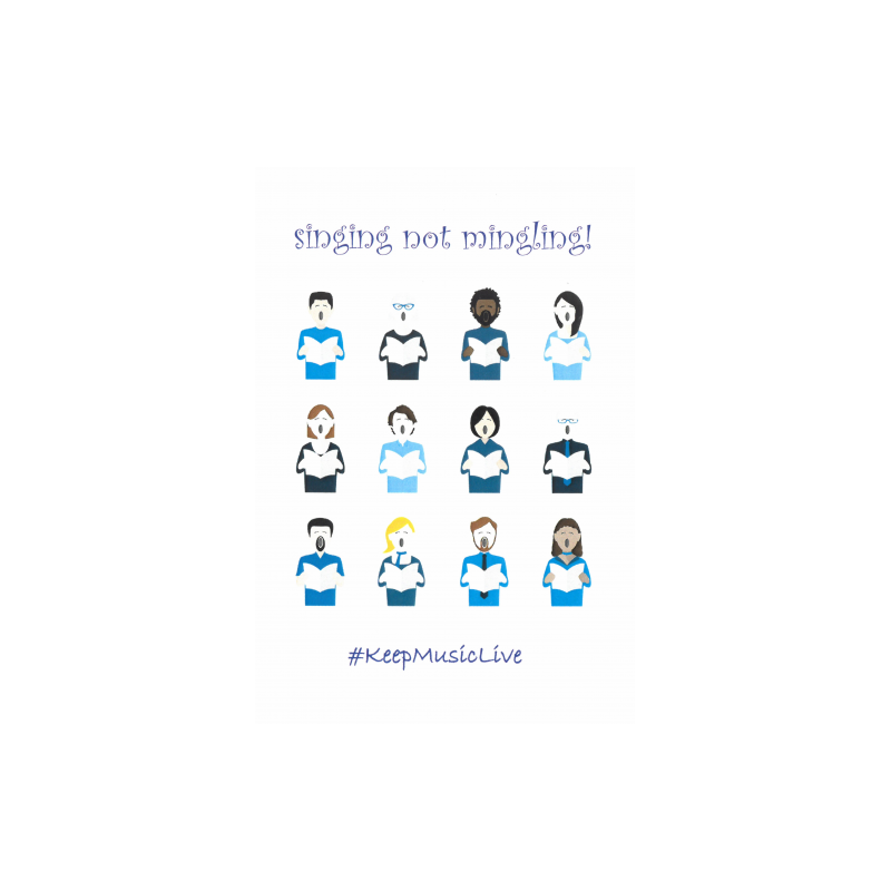 Help Musicians Charity Card: Singing not mingling! - Keep Music Live (pack of 6 cards)