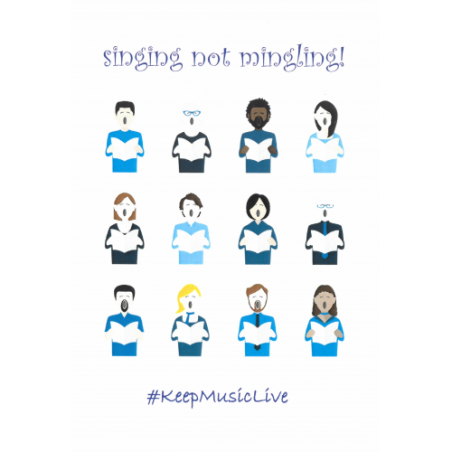 Help Musicians Charity Card: Singing not mingling! - Keep Music Live (pack of 6 cards)