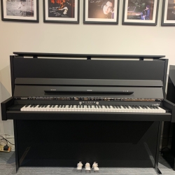 Wilhelm Schimmel W114M Modern Upright Piano in Super Matte Black with Chrome Fittings