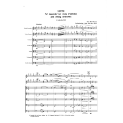 Suite for Treble Recorder and String Orchestra - Rawsthorne, Alan - Score and Parts