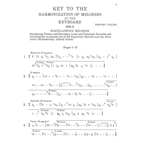 Key to Harmonization of Melodies at the Keyboard Book 3 - Pilling, Dorothy