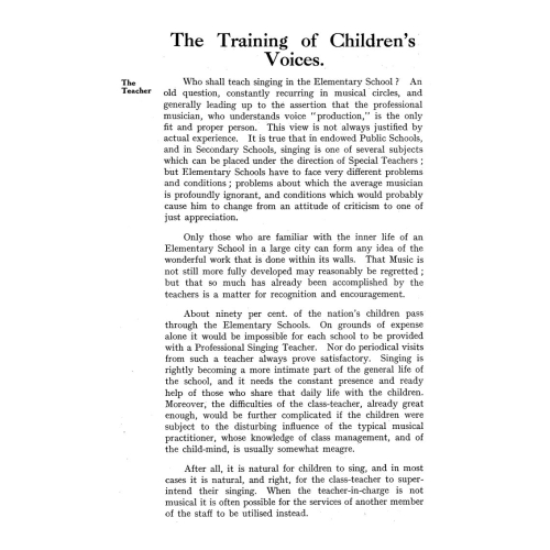 The Training of Children's Voices - Carroll, Walter