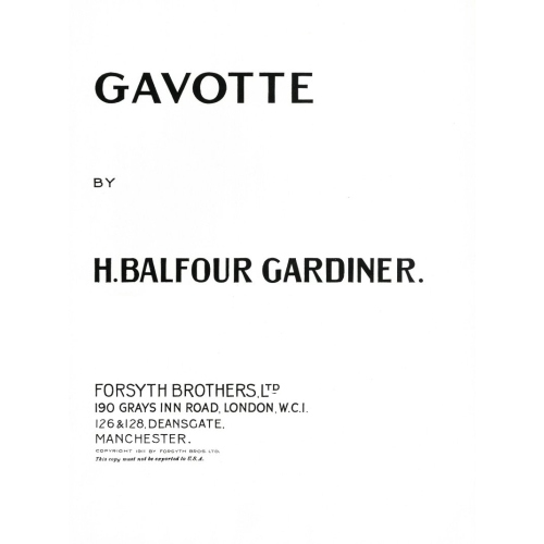 Gavotte - Gardiner, Balfour