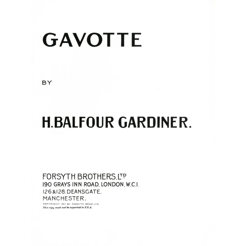 Gavotte - Gardiner, Balfour