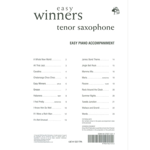 Easy Winners for Tenor...