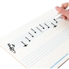 A4 mini dry-wipe music whiteboard with 2 pre-printed staves