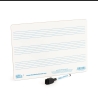 A4 mini dry-wipe music whiteboard with 3 pre-printed staves