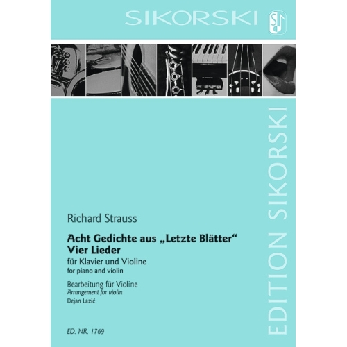 Strauss, Richard - Acht Gedichte aus "Letzte Blätter", Vier Lieder