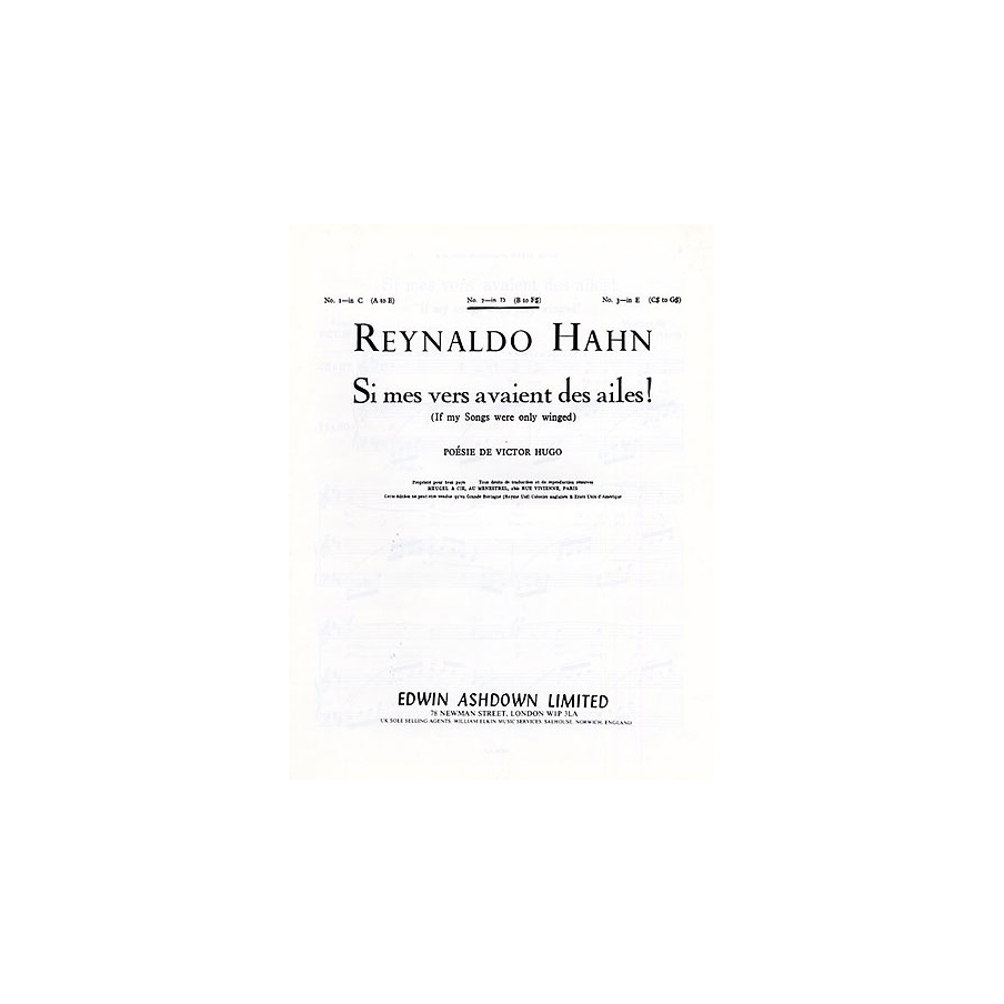 Hahn, Reynaldo - If My Songs Were Only Winged