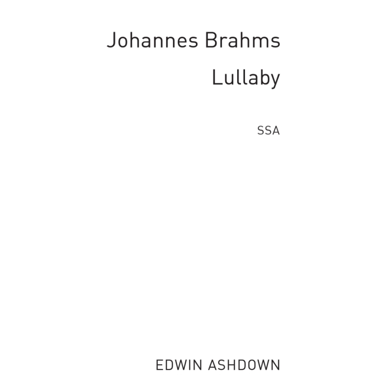 Brahms, Johannes - Lullaby