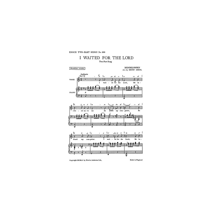 Bartholdy, Felix Mendelssohn - I Waited For The Lord